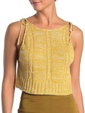 NWT Free People Knit Crop Top - Yellow | FREE SHIPPING